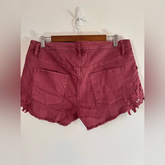 Mossimo Women's 12 Colorful Mauve High Rise Denim Cut Off Shorts Baddie Rocker - Picture 5 of 10